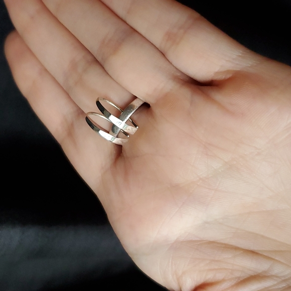 Sterling Silver open hoop earrings - Picture 3 of 3